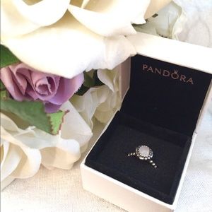 Pandora April Birthday Blooms Ring - Rock Crystal